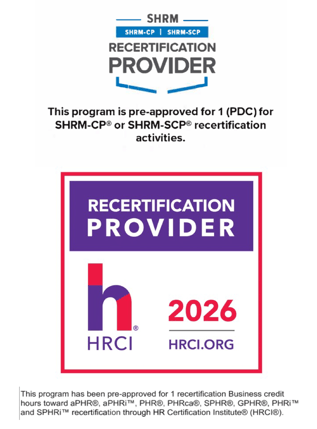 SHRM HRCI Logos for Pre-approved Webinars