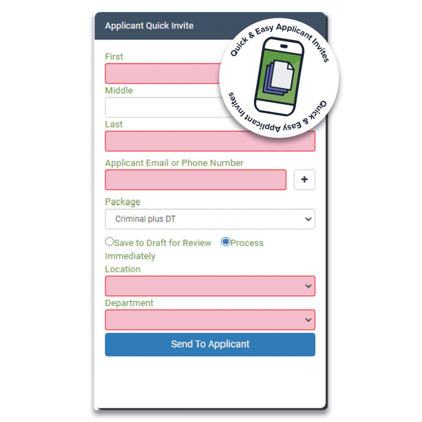 Quick and easy applicant invites